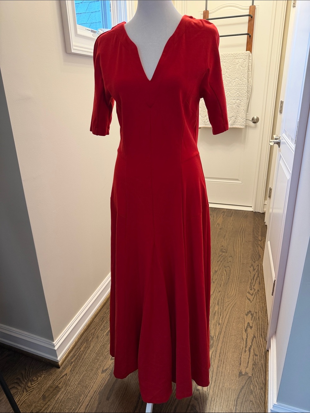 Soft Surroundings Red V-Neck Maxi Dress